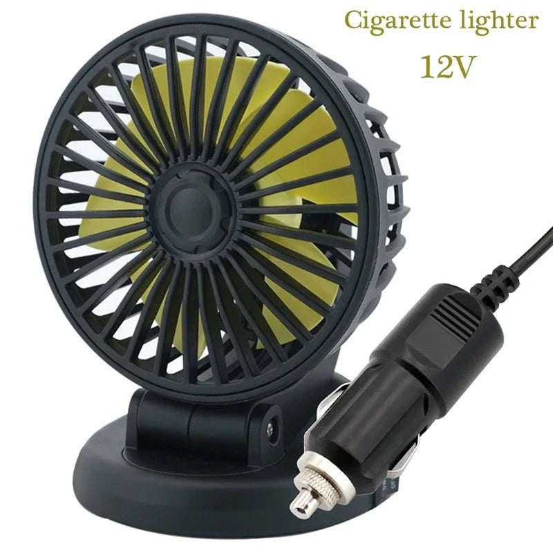 BowLift | Ventoro Auto Fan 12V/24V/5V | USB or Cigarette Lighter | Rotatable & Compact | For Car, Truck, SUV, Motorhome & Office
