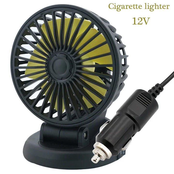 BowLift | Ventoro Auto Fan 12V/24V/5V | USB or Cigarette Lighter | Rotatable & Compact | For Car, Truck, SUV, Motorhome & Office