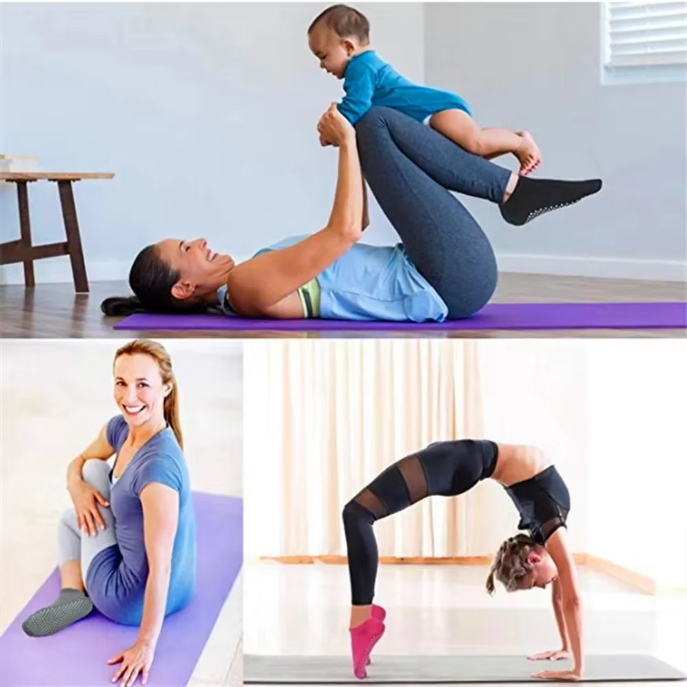 BowLift | Women Anti Slip Cotton Yoga Socks for Trampoline and Sports