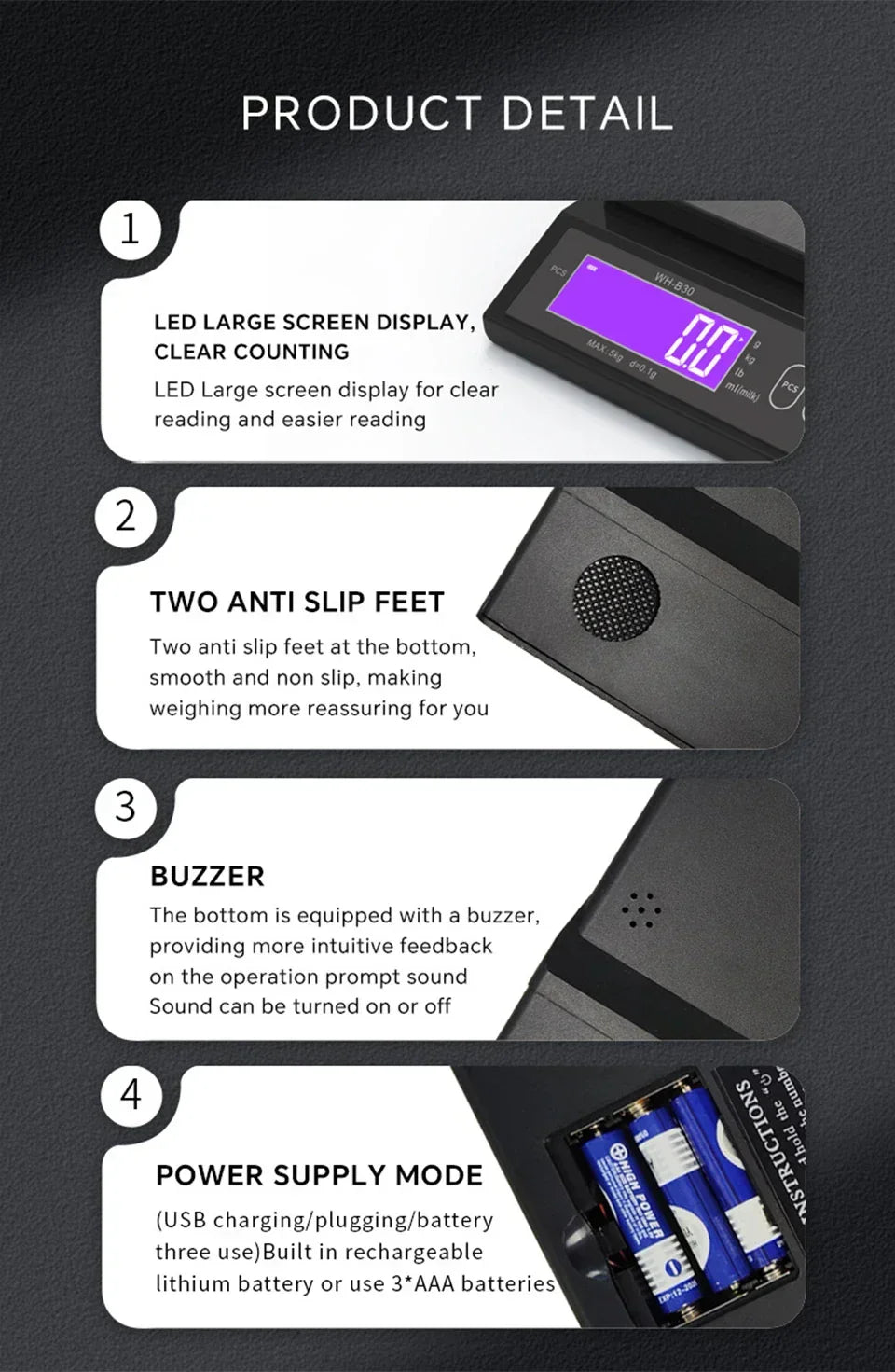 BowLift | 5 kg/0.1 g and 10 kg/1 g digital electronic kitchen scale, LCD display, fully waterproof stainless steel weighing tool for baking