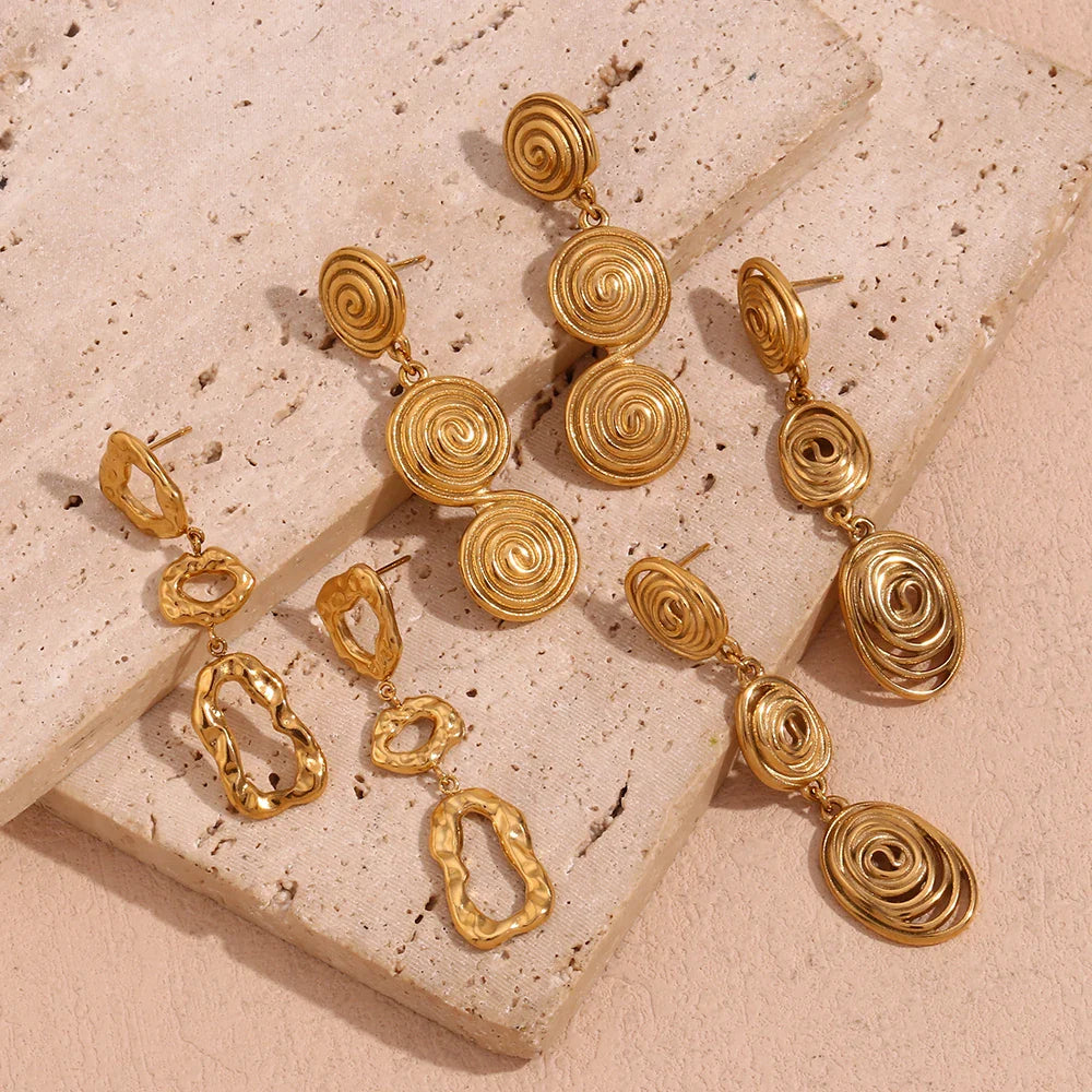 BowLift | Classy Patterned Triple Dangle Earrings