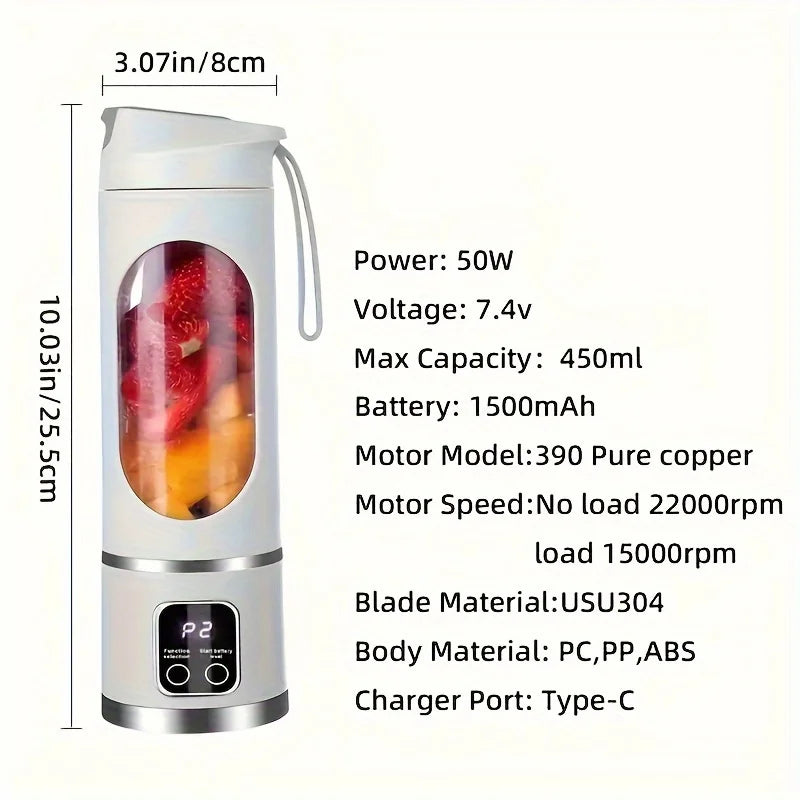 BowLift | Juicello Mini Mixer | Cordless & Powerful | 8-Blade Power | For Smoothies & Slushies