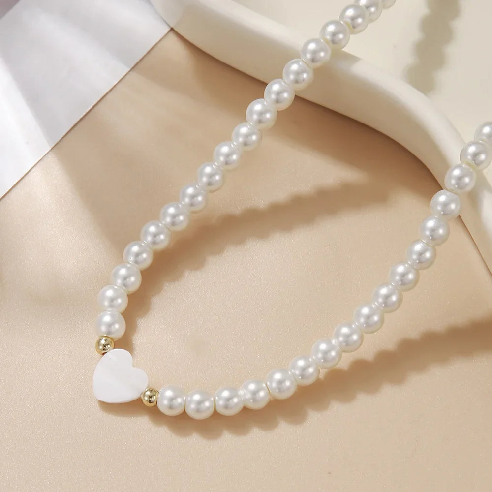 BowLift | Classy Pearl Heart Choker Necklace
