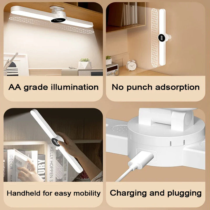 BowLift | LED Desk Lamp ClarioMag | With Clock & Alarm | Magnetic & USB Rechargeable | Steplessly Dimmable | 35 cm