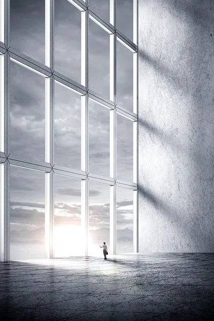 Modern Geometric Architectural Landscapes Wall Art Fine Art Canvas Prints Pictures For Studio Home Office Foyer Inspirational Art Decor | Bowlift