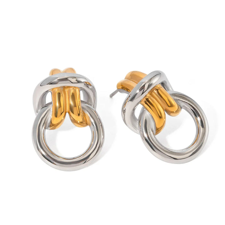BowLift | Two Tone Ring Knot Earrings