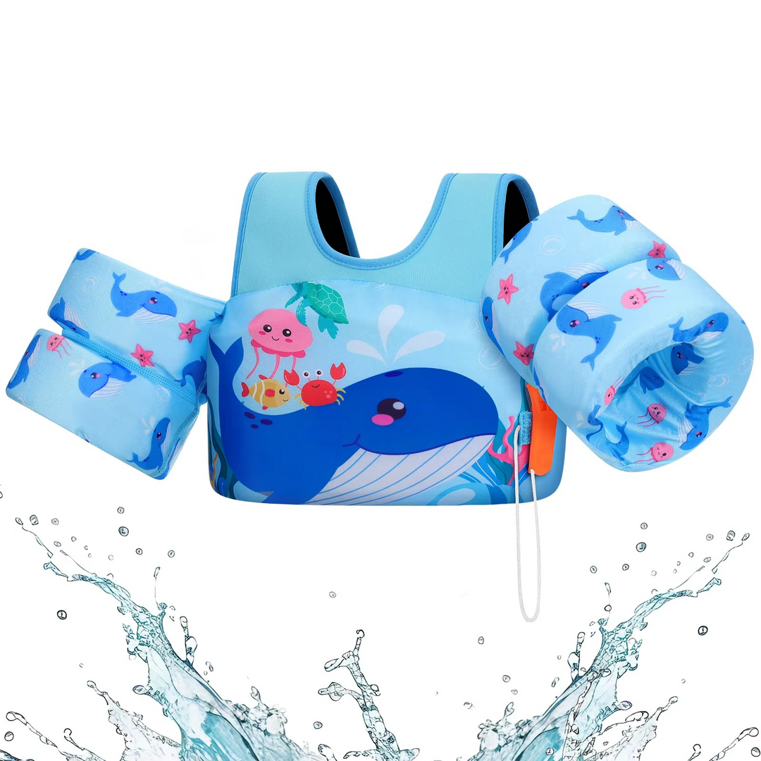 BowLift | Kids Foam Life Vest with Arm Floats and Safety Whistle for Swimming and Kayaking