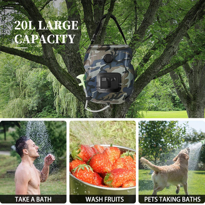 BowLift | Solar shower SunFlow | 20L capacity | Portable & self-heating | With shower head & hose