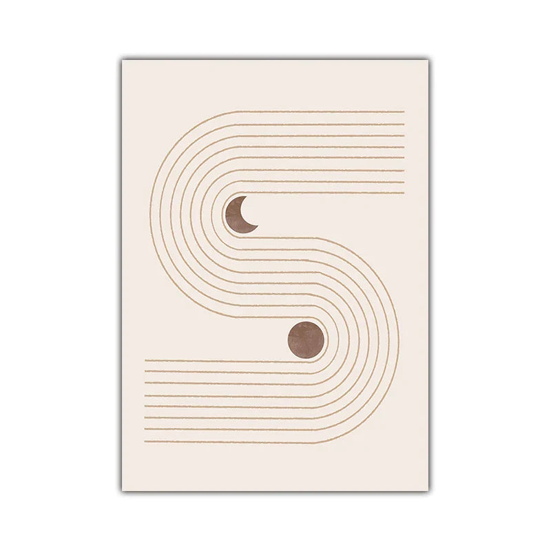 Minimalist Abstract Celestial Geometry Wall Art Fine Art Canvas Prints Sun Moon Posters Pictures For Living Room Bedroom Art Decor | Bowlift