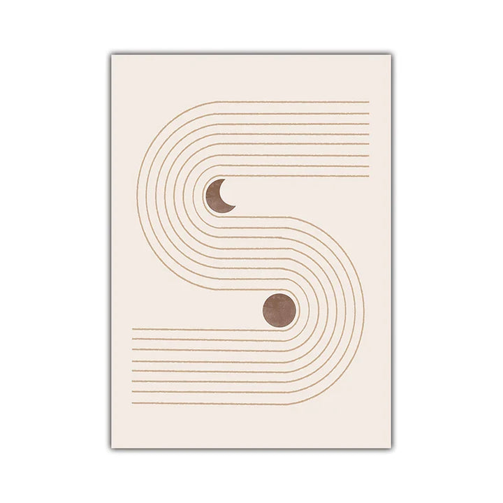 Minimalist Abstract Celestial Geometry Wall Art Fine Art Canvas Prints Sun Moon Posters Pictures For Living Room Bedroom Art Decor | Bowlift