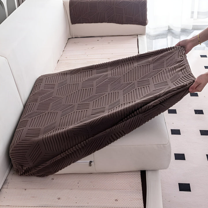 Jacquard Sofa Cover with Geometric Pattern – Soft & Pet-Friendly | Perfect for Protection and Cozy Living Spaces | Bowlift