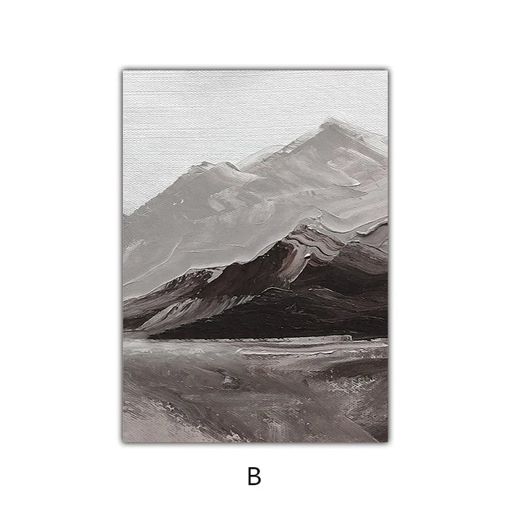 Abstract Gray Mountain Landscape Wall Art Fine Art Canvas Prints Pictures For Modern Apartment Living Room Dining Room Art Decor | Bowlift