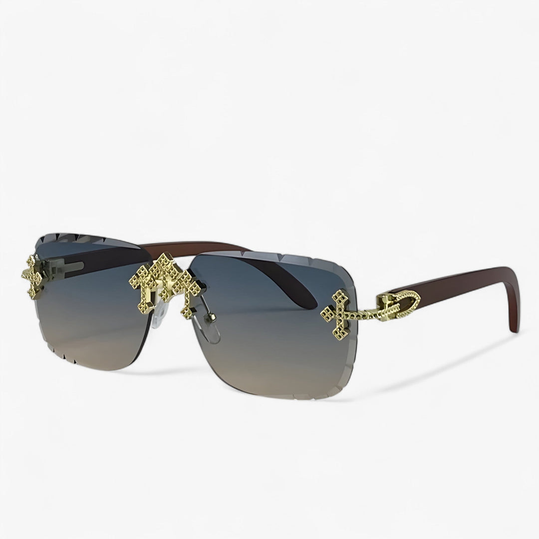 Rimless Steampunk Sunglasses with Metal Accents – Nirex | Bowlift