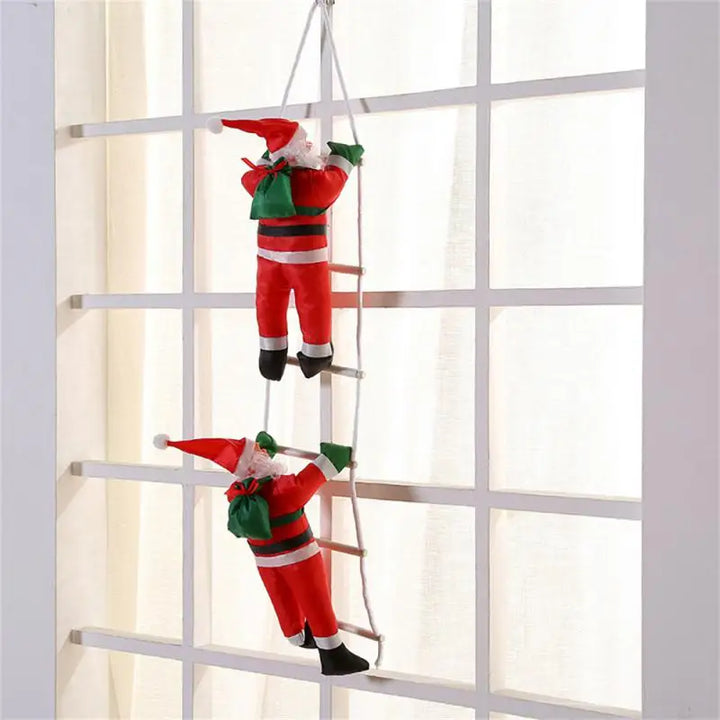 Climbing Santa Claus decorative figure for hanging – Festive window decoration for Christmas, hanging Christmas decoration for living room and windows | Bowlift