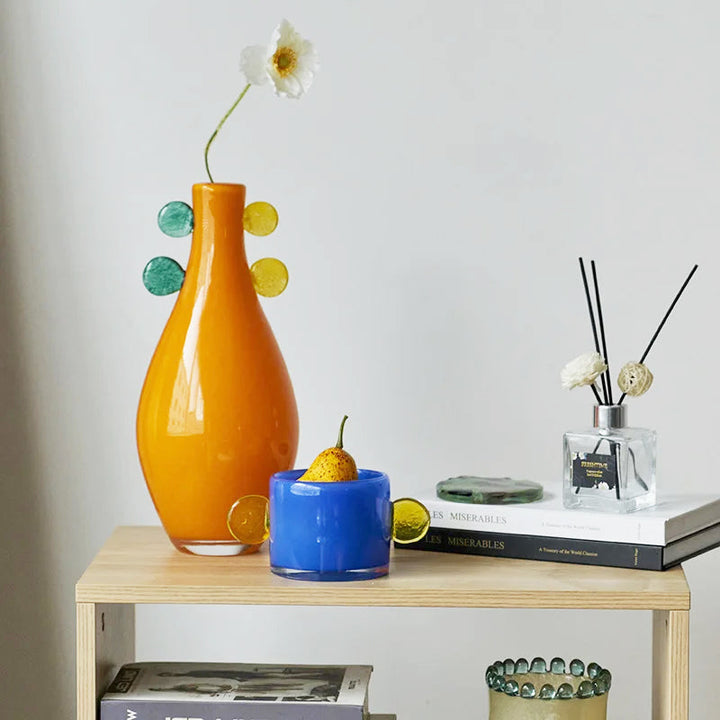 Coloured Globe Handled Glass Jar Vase Collection | Bowlift