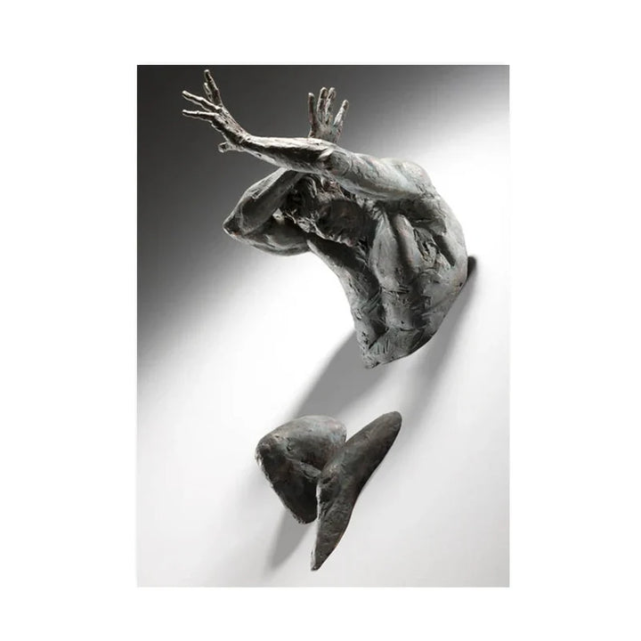 Modern Urban Abstract Iron Statue Wall Art Fine Art Canvas Prints 3d Visualization Figure Art Pictures For Minimalist Apartment Wall Decor | Bowlift