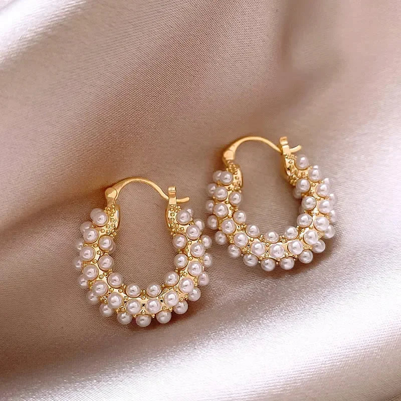 BowLift | Bold Pearl Accented Hoop Earrings