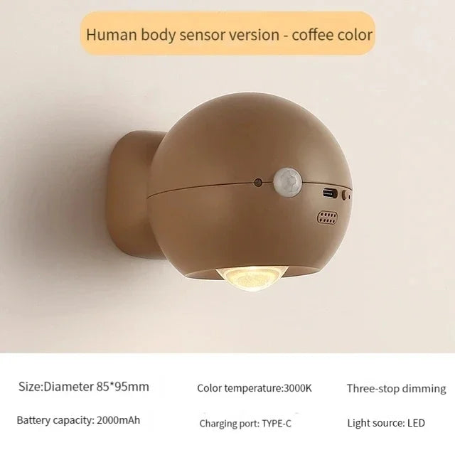 Rotating Mini Magnetic RechargeaBowlifte Wall Lamp | Bowlift