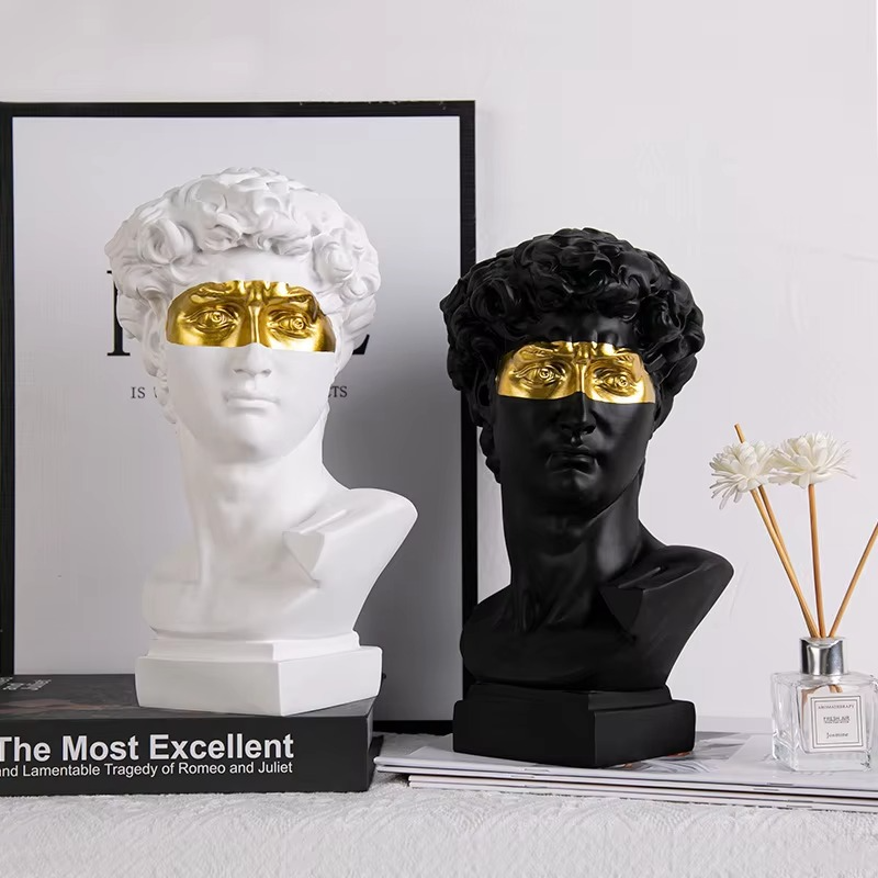 BowLift | Modern David Bust Sculpture - Abstract Resin Study for Contemporary Decor