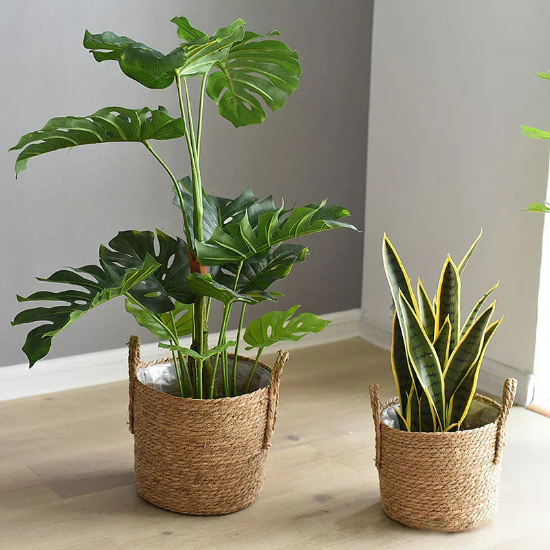 BowLift | Fibrano Flower Pot Braided | Made of Natural Fibers | Boho & Country Style | 2 Sizes