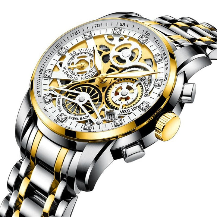 SkeletonWatch - Stijlvol Herenhorloge met Zwart Design Bowlift