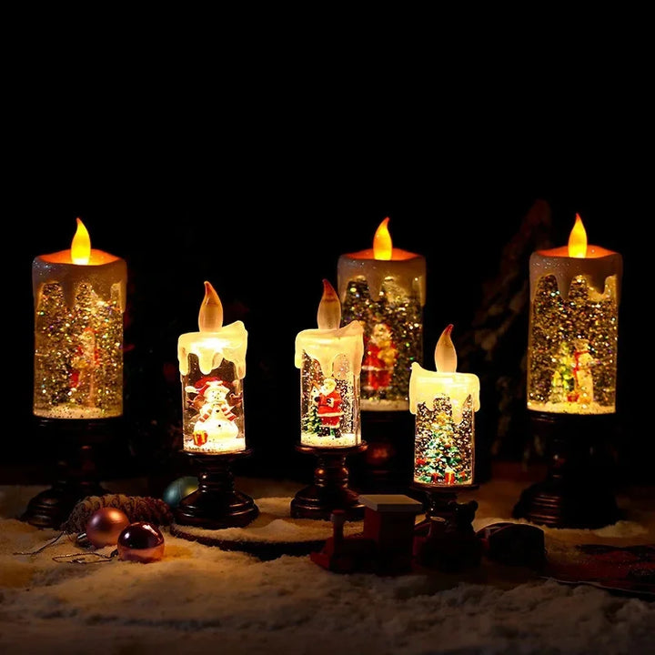 Snowfall Crystal Christmas Candle Light | Bowlift