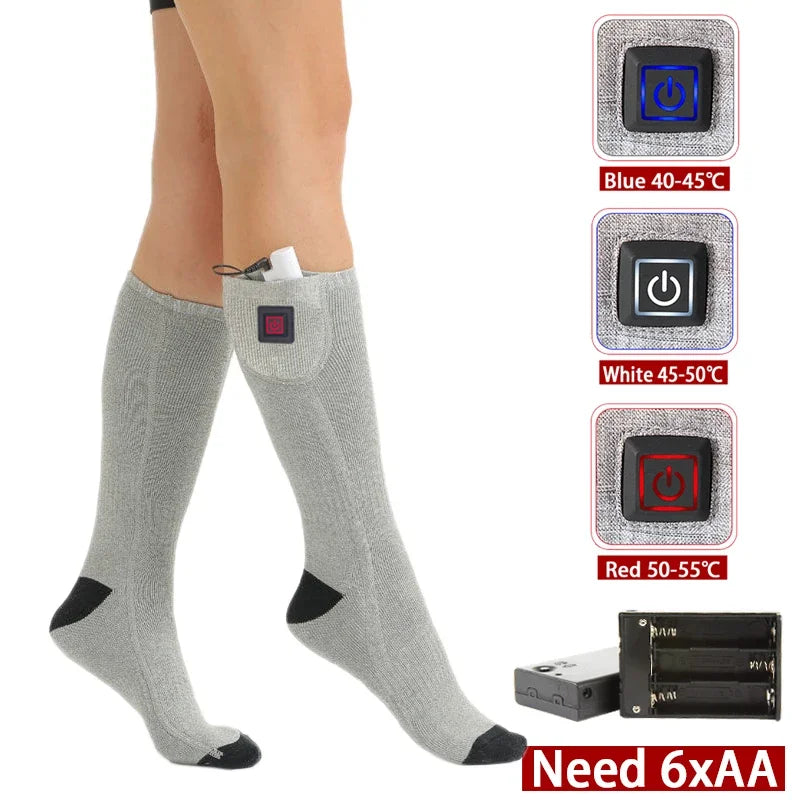 BowLift | Electric Heated Socks | USB Heating Socks for Women & Men | 3 Heat Levels | Ideal for Skiing, Cycling & Outdoor | ThermaStep