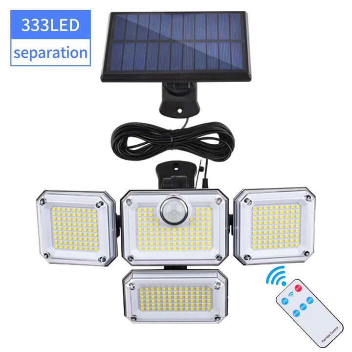 BowLift | Solora GuardLight Solar Outdoor Lamp with Motion Sensor 2000 LM | 333 LED, IP65, 270° Beam Angle