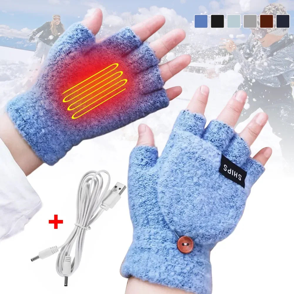 BowLift | ThermoLoom USB heating gloves | 3 heat levels | Soft knit material | Unisex one size