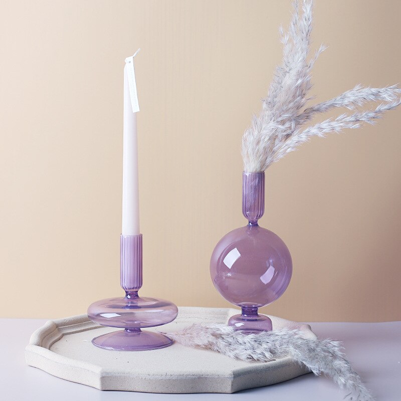 BowLift | Lilac Candle Holder made of Glass