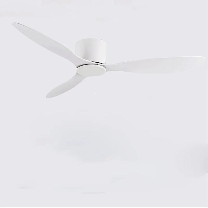 42-52 Inch Ceiling Fans with DC Motor — Remote Control Low Floor Cooling Fans, No Light, White Wood & Black Options | Bowlift