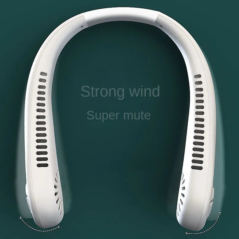 Stay Cool Anywhere with 1PC New Mini Neck Portable Bladeless Hanging Neck Fan - Long Battery Life, Rechargeable, 3-Speed Air Cooler for Summer Sports | Bowlift