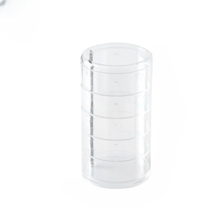 BowLift | Jewelry Storage 360° Rotatable | Dustproof & Water-resistant | 5-Layer Cosmetic Box | GlossTurn Transparent