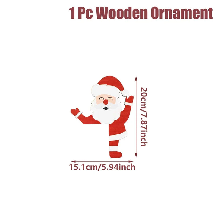 BowLift | Christmas Wooden Decoration FrostiHome | Santa Claus & Snowman | Wooden Door Sign & Corner Decoration | Christmas & New Year 2026