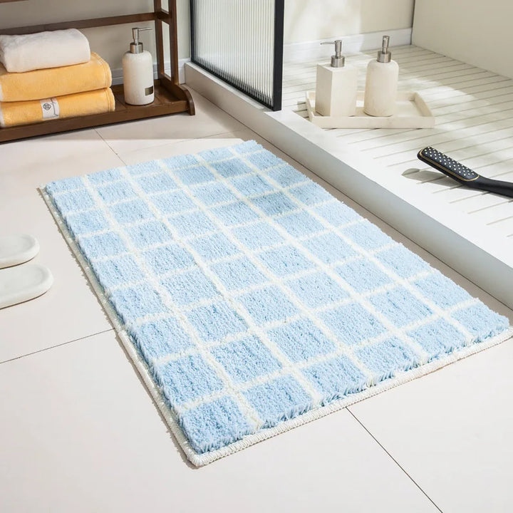Modern Grid Tufted Bath Mat | Bowlift
