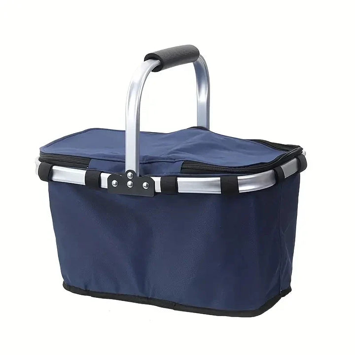 BowLift | ThermaTrip Folding Basket | Insulated Picnic Basket with Aluminum Foil & Carry Handle | 3-fold Foldable | For Outing, Park, Shopping & Travel