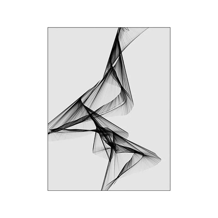 Modern Abstract Minimalist Geometric Flowing Lines Wall Art Fine Art Canvas Prints Black White Pictures For Modern Apartment Living Room Decor | Bowlift