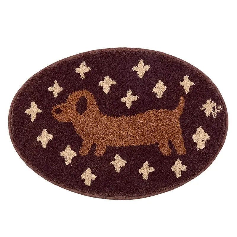 Tufted Dachshund Bathroom Mat | Bowlift