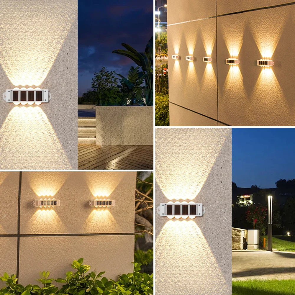 BowLift | Solar Wall Lights Solavine | Warm White Light | IP44 Weatherproof | For Fence, Terrace & Garden | 8 Hours Light Duration