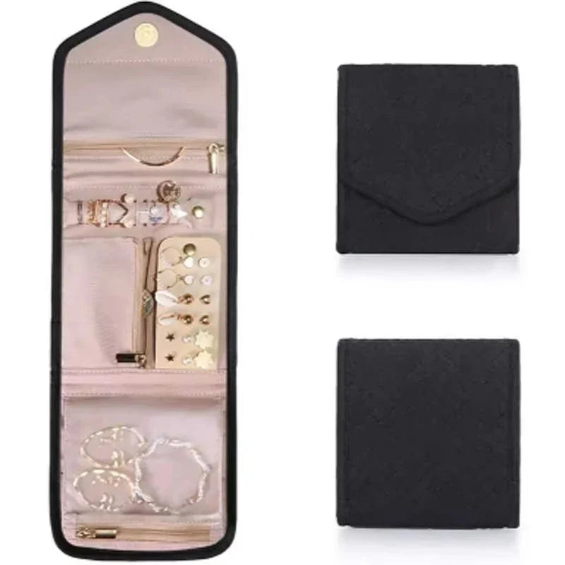 BowLift | Jewelry bag Velmora Roll | Foldable & Space-saving | For Travel & Home | Velvet look in 3 colors
