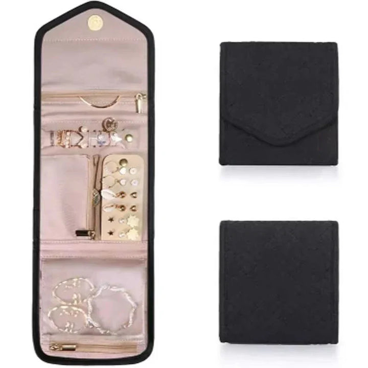 BowLift | Jewelry bag Velmora Roll | Foldable & Space-saving | For Travel & Home | Velvet look in 3 colors