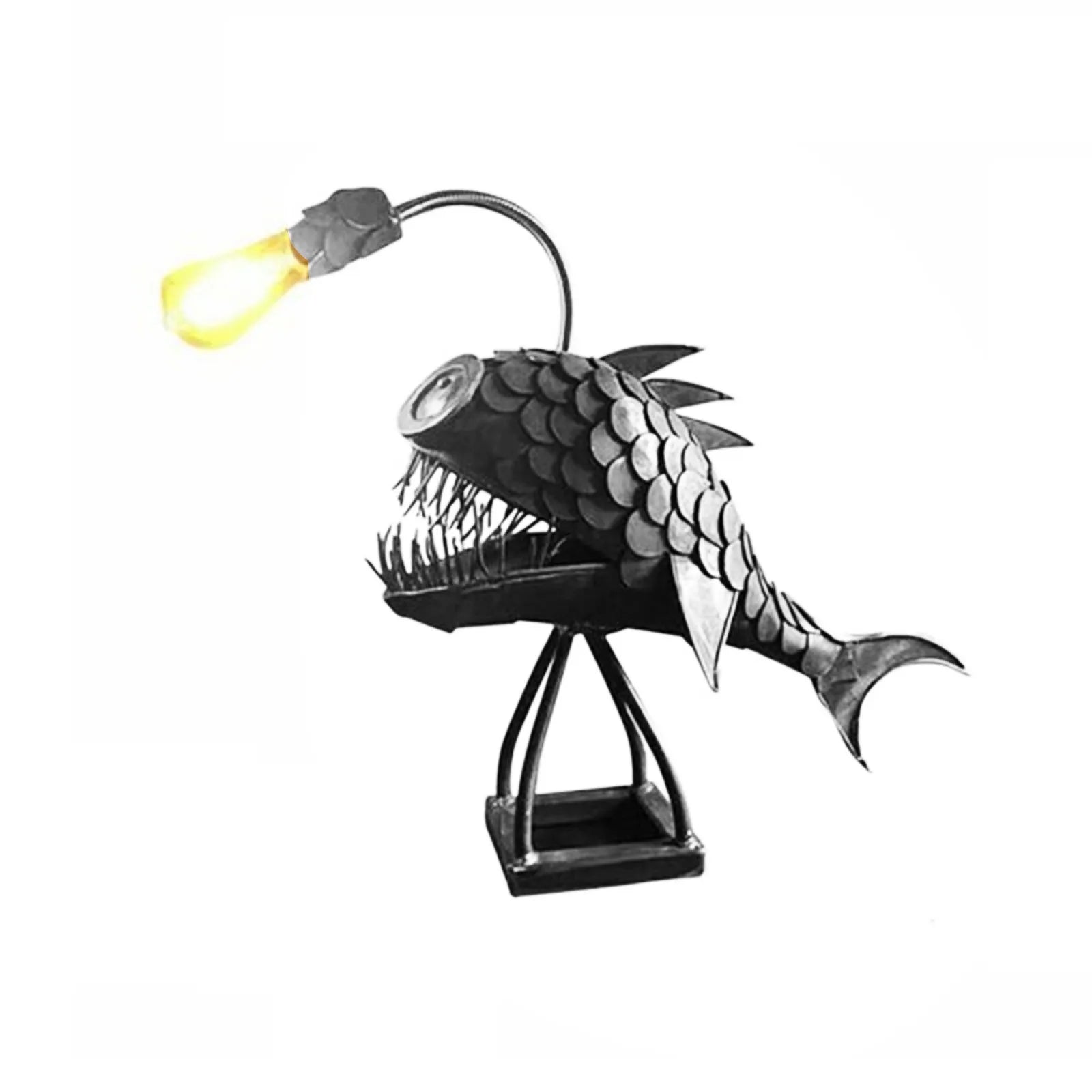 BowLift | Fishing Light Table Lamp – Handmade Adjustable Lamp with Rustic Fish Design