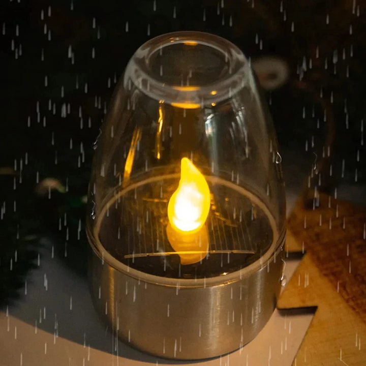 BowLift | SolarFlair Stainless Steel Solar Candle Light | Warm White LED Light | For Garden, Terrace & Balcony