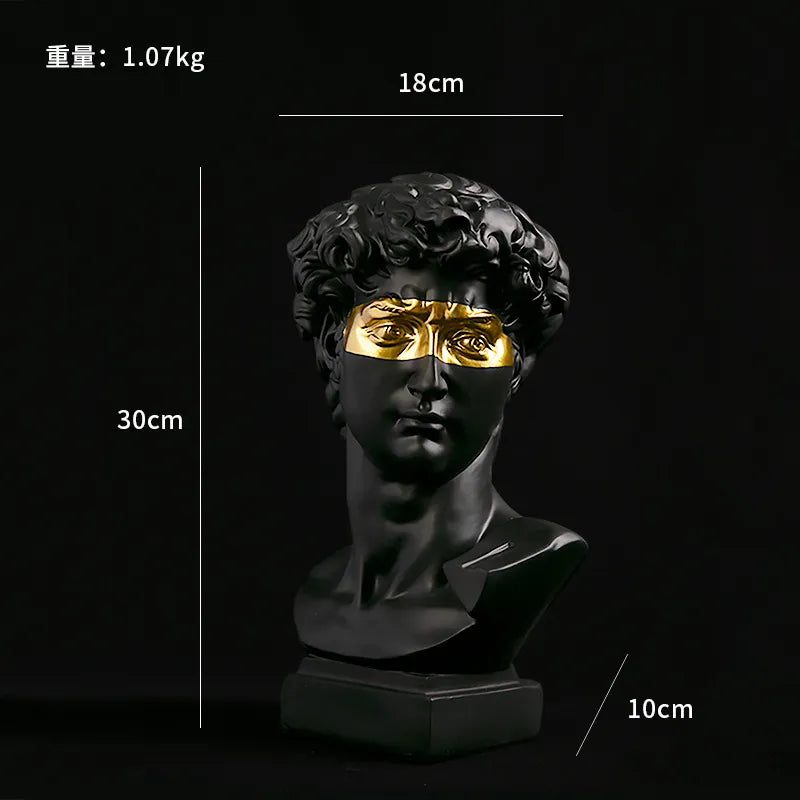 BowLift | European Home Decor David Head Resin Statues Statues Home Decor Modern Abstract Art Bust Sculpture Art Sketch Practice