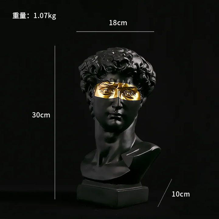 BowLift | European Home Decor David Head Resin Statues Statues Home Decor Modern Abstract Art Bust Sculpture Art Sketch Practice