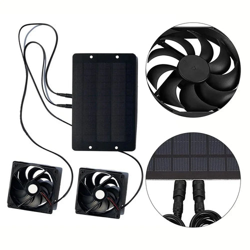 BowLift | AirSol Duo Ventilation System | Solar-powered Dual Exhaust Fans | 10W | For Greenhouse, Livestock Barn & Outdoor Applications