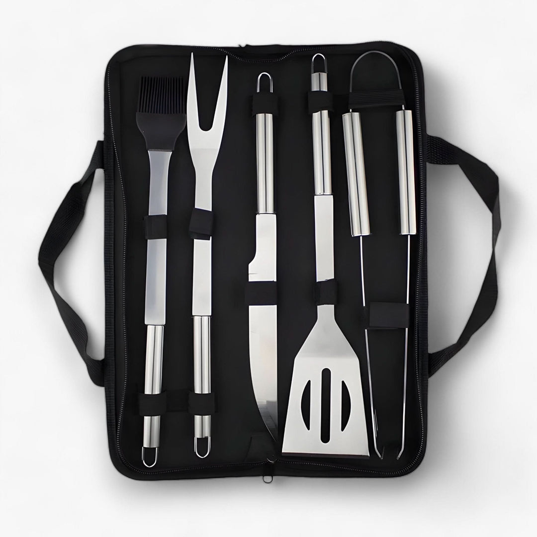 BowLift | Stainless Steel BBQ Grill Tool Set with Carrying Case
