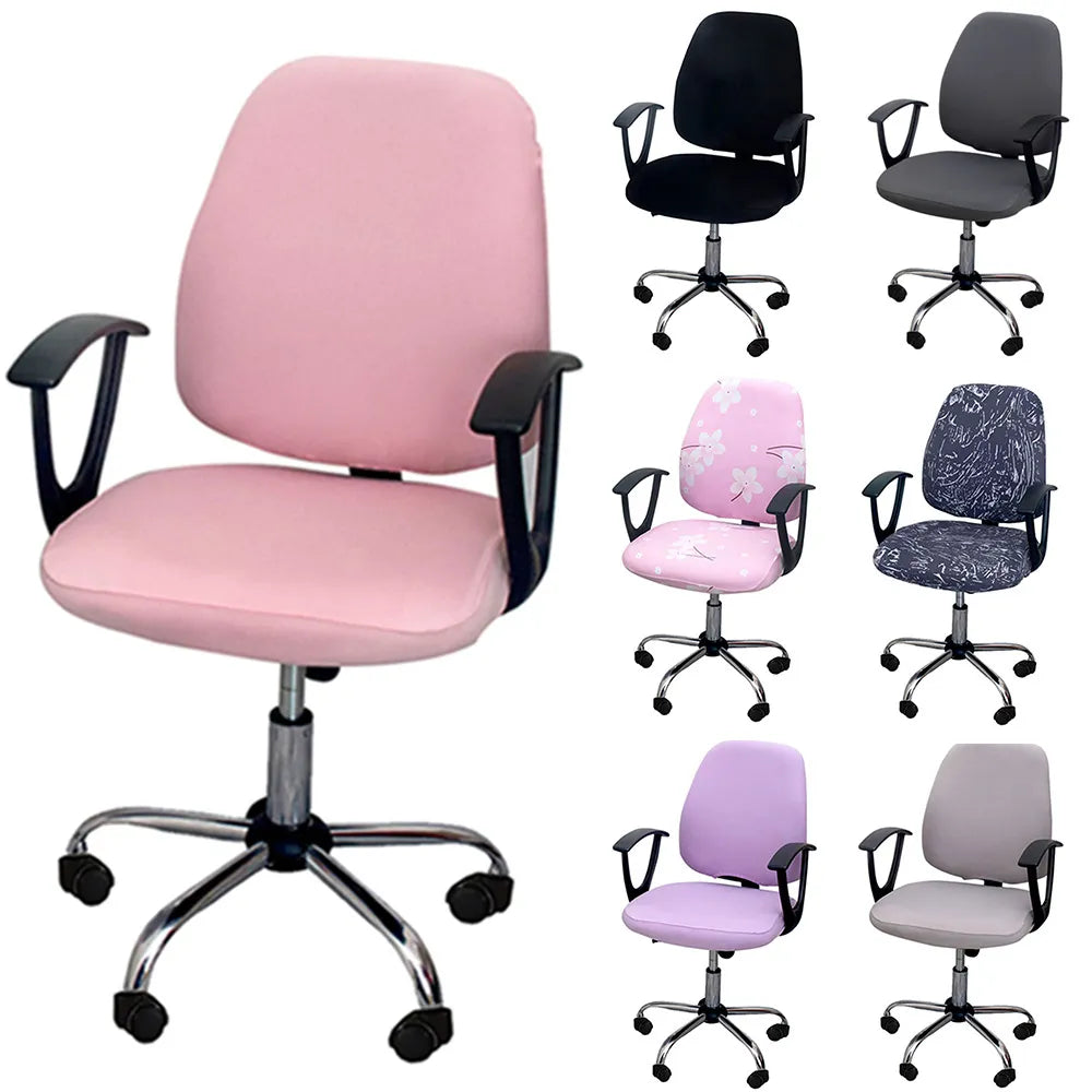 BowLift | 2-piece Split Office Rose Chair Covers