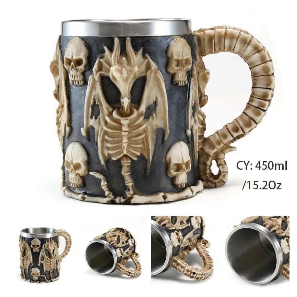 BowLift | Medieval Dragon Resin Stainless Steel Mug as Coffee Mug or Tea Mug