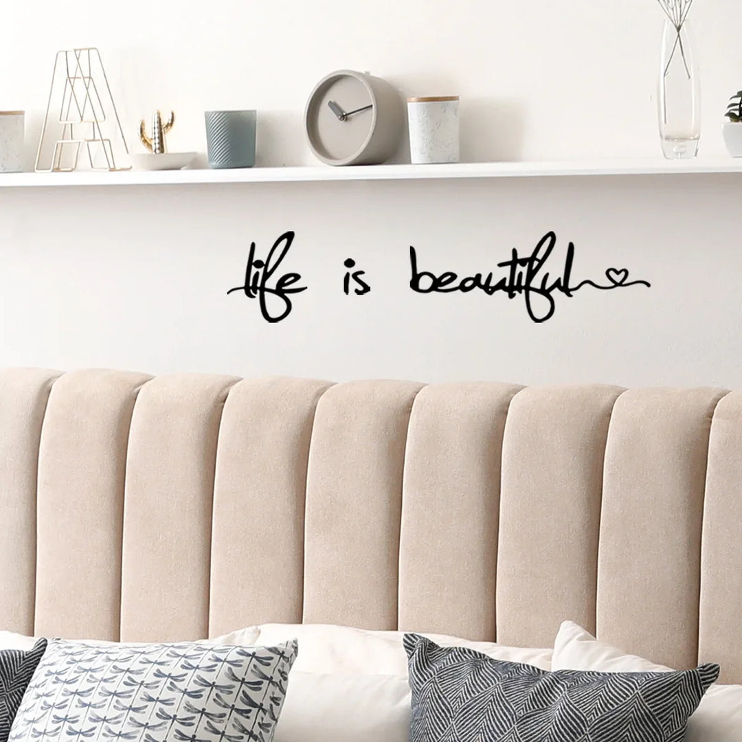 Beautiful Life Inspirational Wall Sticker Removable Peel and Stick Daily Mantra Wall Decal Creative DIY Home Decor For Living Room Bedroom Dining Room | Bowlift